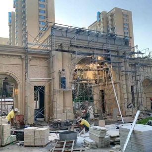 益阳 黄金麻荔枝面花岗岩小区门楼外墙干挂