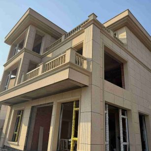 益阳 黄金麻花岗岩石材荔枝面外墙干挂效果展示