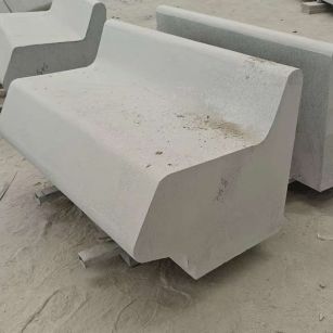 益阳 芝麻白花岗岩异形坐凳，石凳