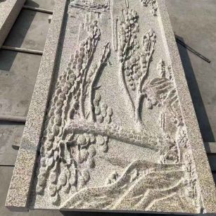 益阳 黄金麻雕刻板浮雕迎客松