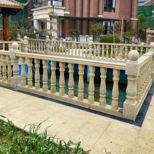 益阳黄金麻花岗岩石材栏杆，扶手，将军柱，花瓶柱