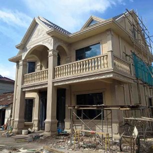 益阳 黄金麻花岗岩石材私人别墅雕花门楼柱阳台栏杆