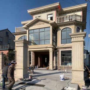 益阳 黄金麻花岗岩荔枝面别墅外墙干挂私家专属