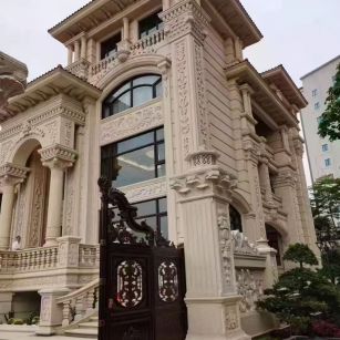 益阳 黄金麻花岗岩别墅外墙干挂效果展示