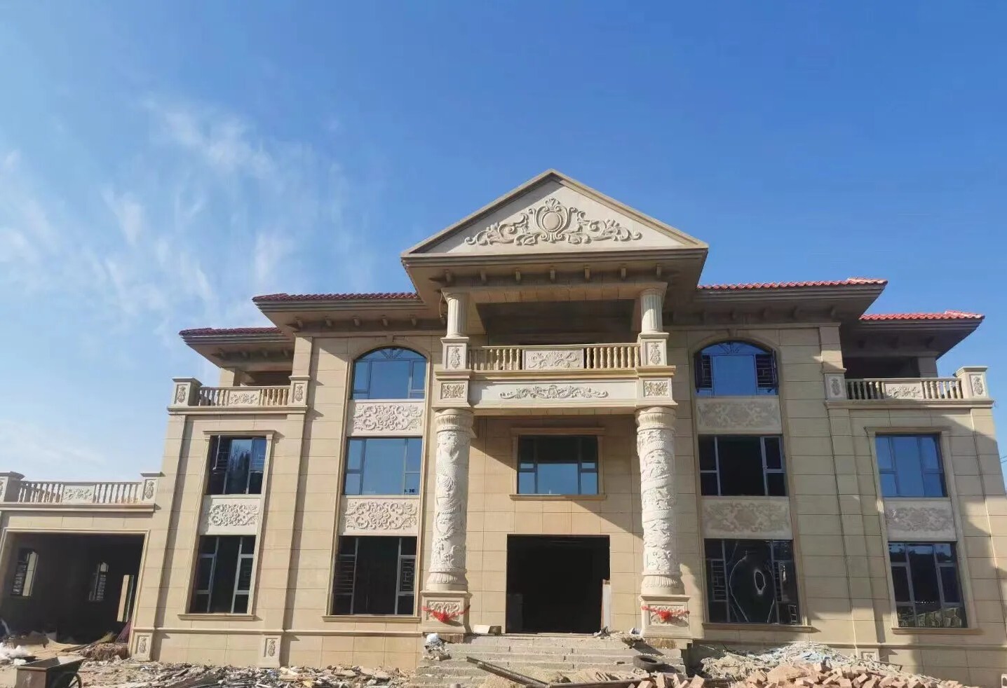 益阳 黄金麻花岗岩别墅外墙干挂