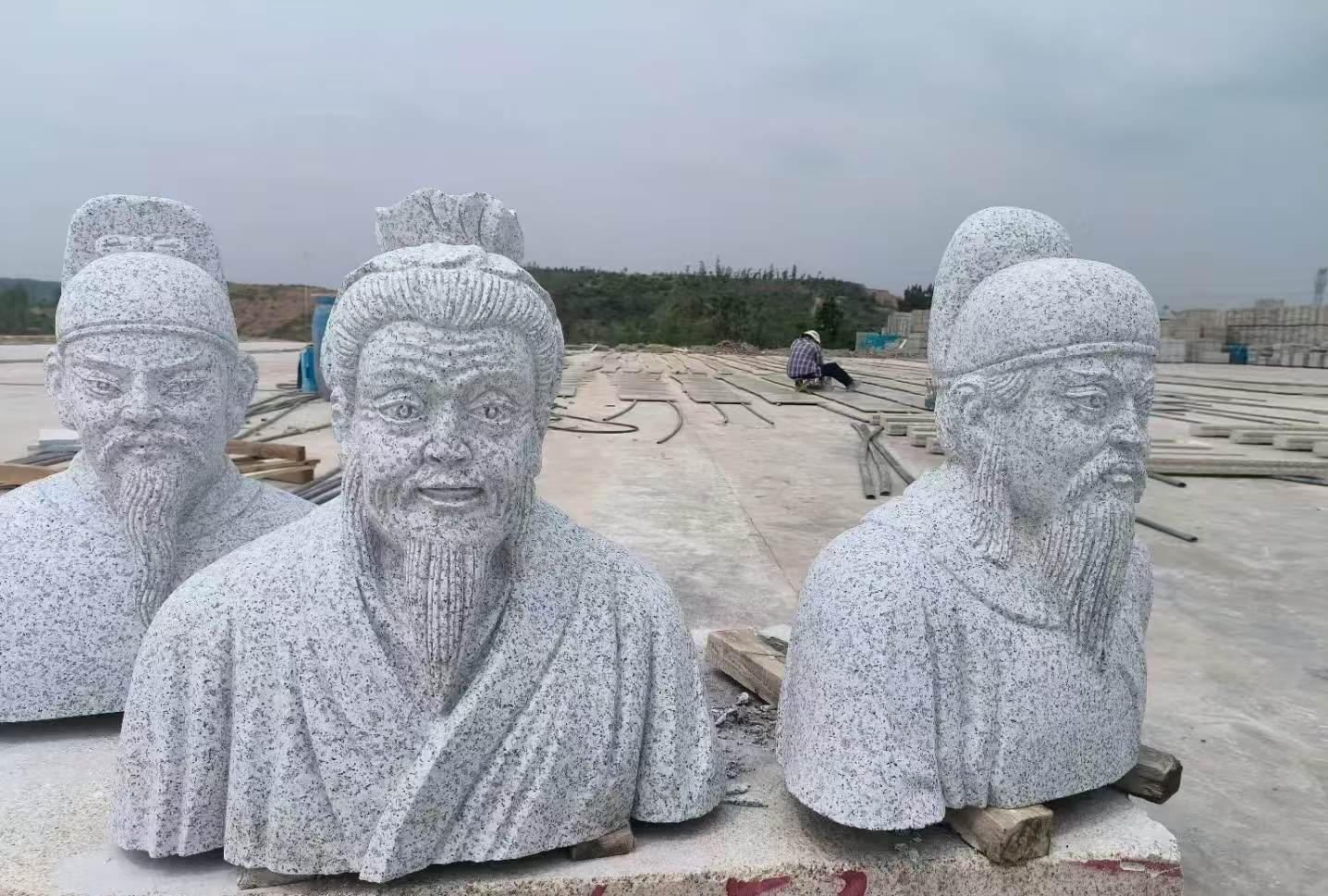 益阳 白麻花岗岩石材人物立体雕刻