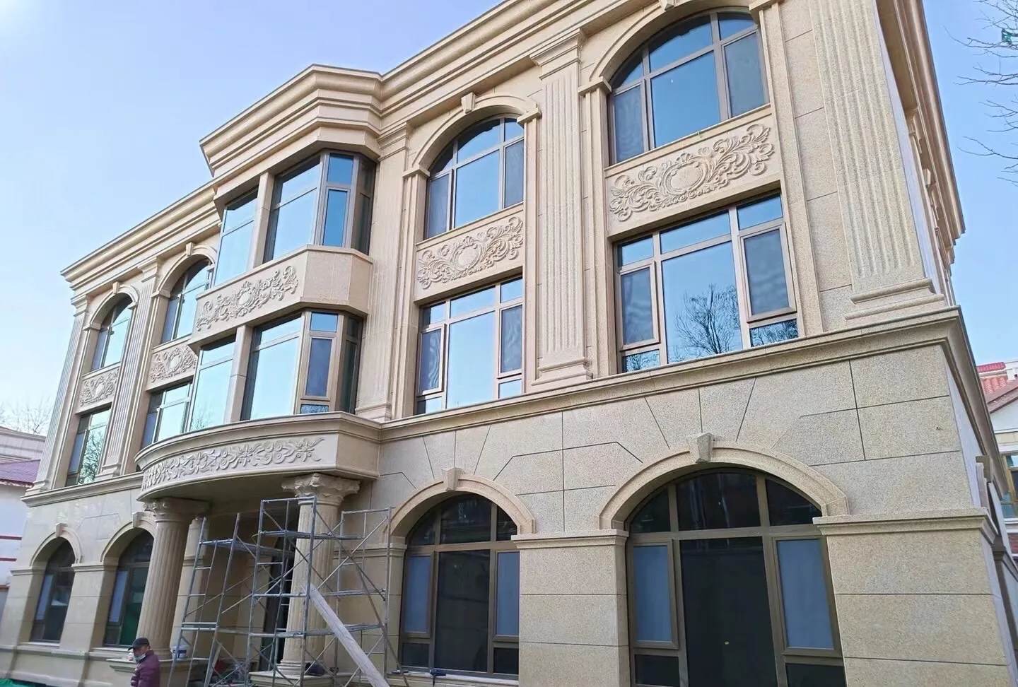 益阳 黄金麻花岗岩别墅外墙干挂